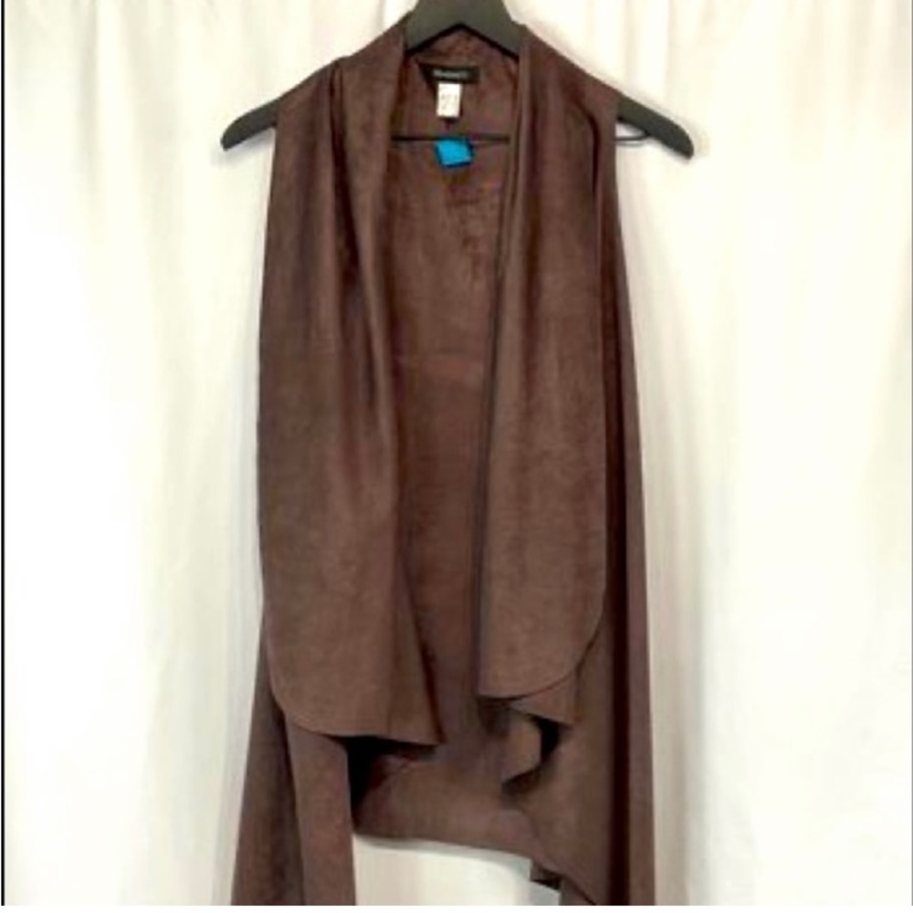 Demdaco Faux Suede Vest Brown- No size listed but fits like Med/Large